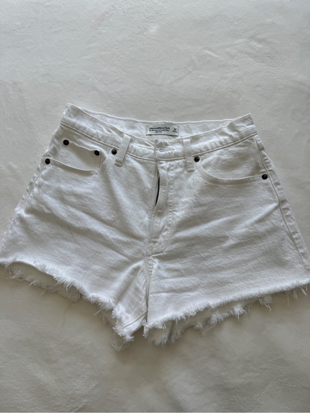Abercrombie High Rise white Denim Shorts